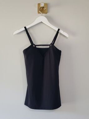 Fabletics Athletic Keyhole Strappy Tank Top Women Small Black Gym Exercise Train